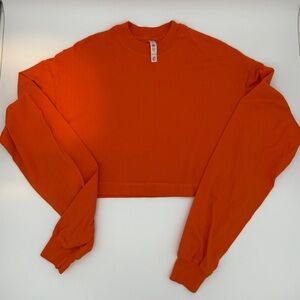 Alo Yoga Orange Cropped Womens Size Small Shirt Athleisure Streetwear Vibrant